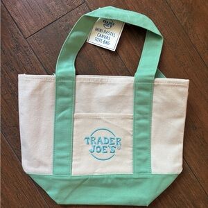 Trader Joe’s - Mini Pastel Canvas Tote Bag in Mint Green